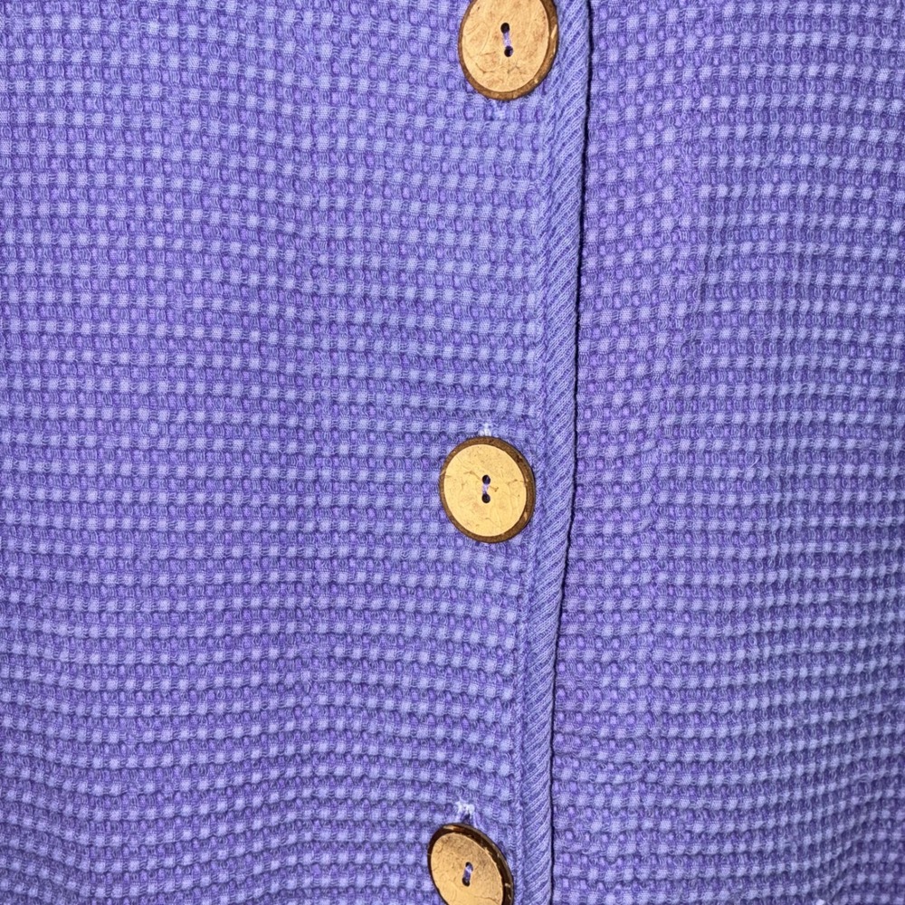 Focus Casual Life‎ Focus Purple Waffle Knit Button Down Vest Preshrunk Size S - Picture 5 of 7